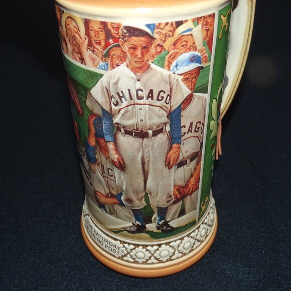 Norman Rockwell The Baseball Dugout Stein Saturday Evening Post - Picture 7 of 14